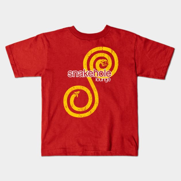 Snakehole Lounge Kids T-Shirt by huckblade